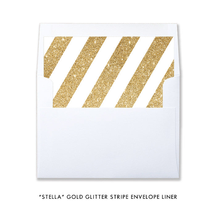 "Stella" Gold Glitter Stripe Baby Shower Invitation