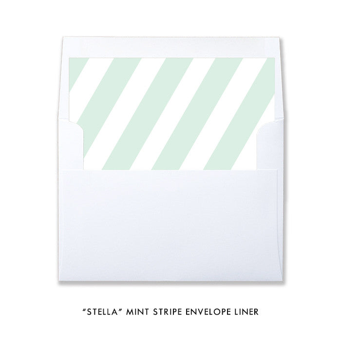 mint green and white striped envelope liner in "Stella" style by digibuddha.com
