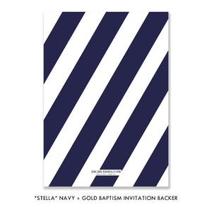 "Stella" Navy + Gold Baptism Invitation