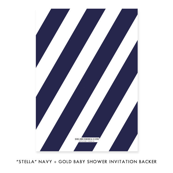 "Stella" Navy + Gold Glitter Baby Shower Invitation