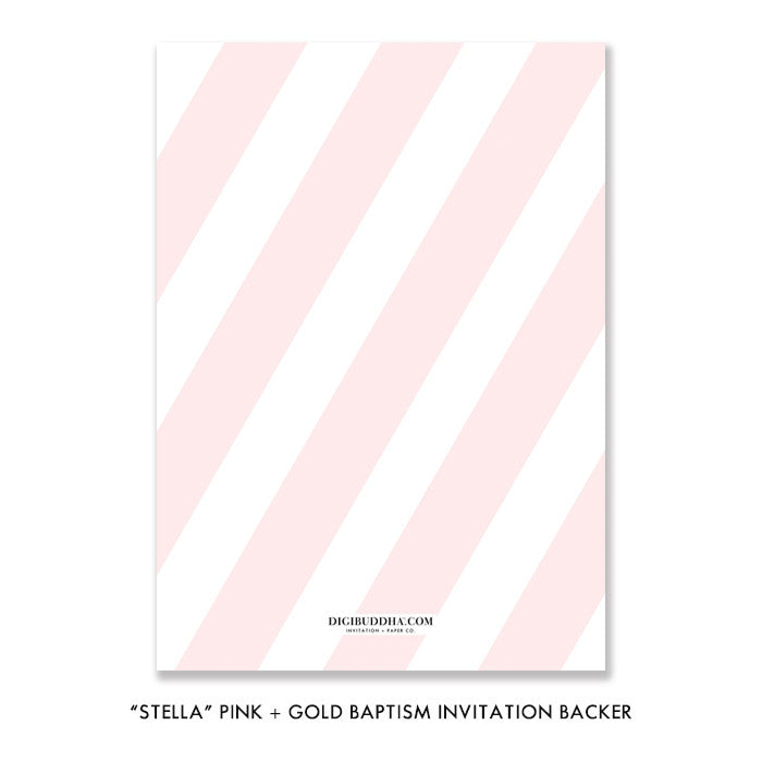"Stella" Pink + Gold Baptism Invitation