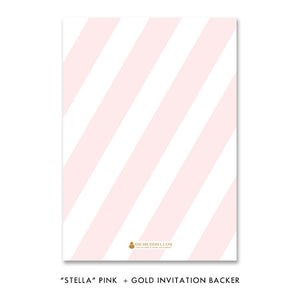 "Stella" Pink + Gold Glitter Engagement Party Invitation