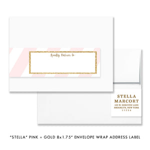 "Stella" Blush + Gold Glitter Lingerie Shower Invitation