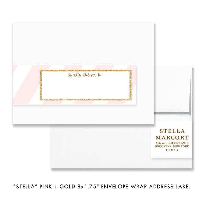 "Stella" Pink + Gold Photo Kids Birthday Invitation