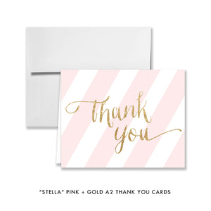 "Stella" Blush + Gold Glitter Kids Birthday Party Invitation