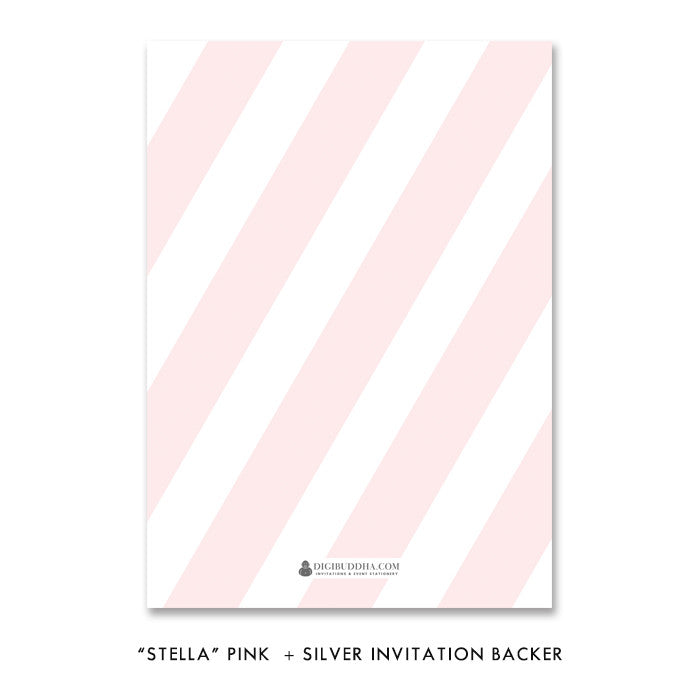 "Stella" Blush + Silver Glitter Bridal Shower Invitation