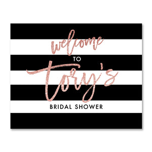 "Tory" Blush Glitter Bridal Shower Welcome Sign