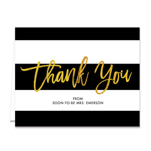 "Tory" Gold Foil Bridal Shower Thank You Card