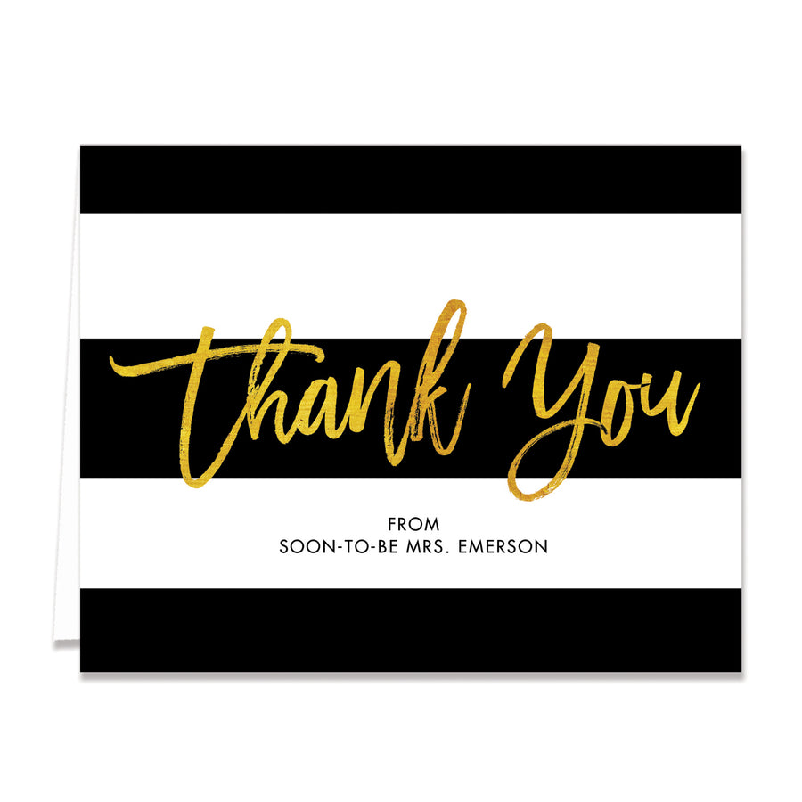 "Tory" Gold Foil Bridal Shower Thank You Card