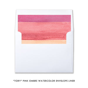 "Tory" Pink Watercolor Baby Shower Invitation