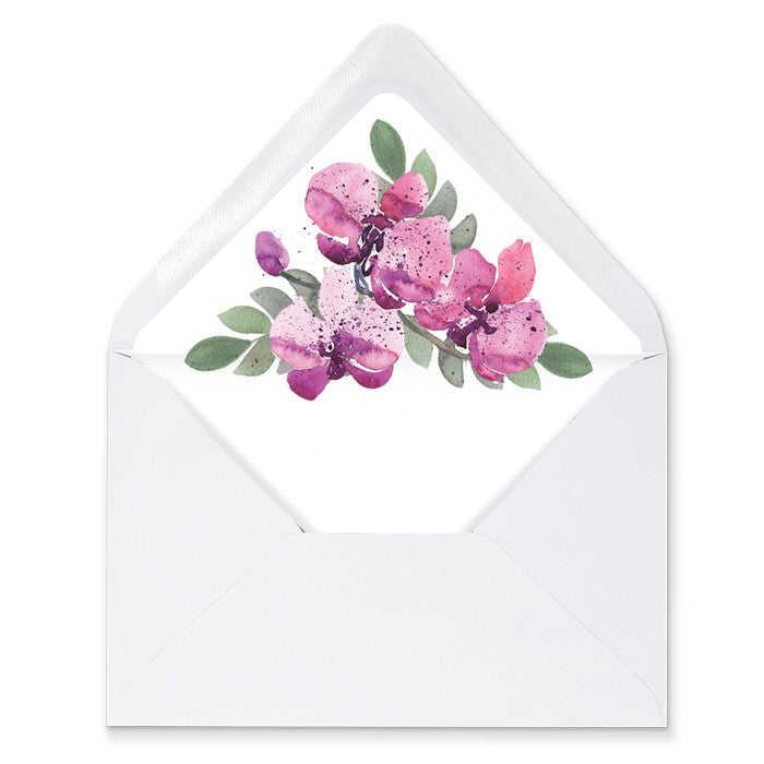 "Tory" Pink + Purple Blooms Envelope Liners