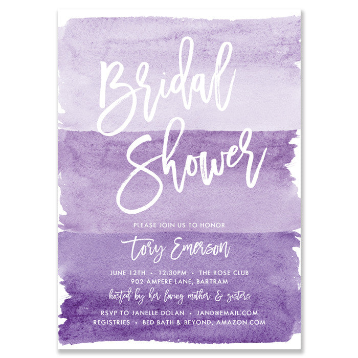 Ombre Purple Bridal Shower Invitations | Tory