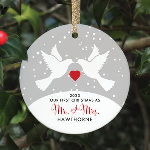 First Christmas as Mr and Mrs Ornament, Personalized | 35