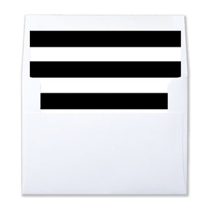 "Wendy" Black & White Horizontal Stripe Envelope Liners