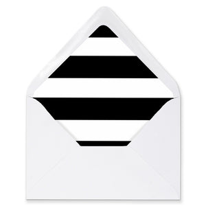 "Wendy" Black & White Horizontal Stripe Envelope Liners