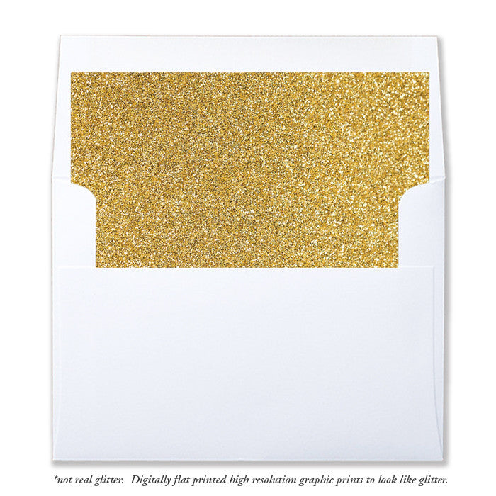 "Wendy" Fine Gold Glitter Envelope Liners