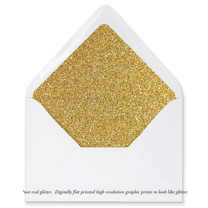 "Wendy" Fine Gold Glitter Envelope Liners